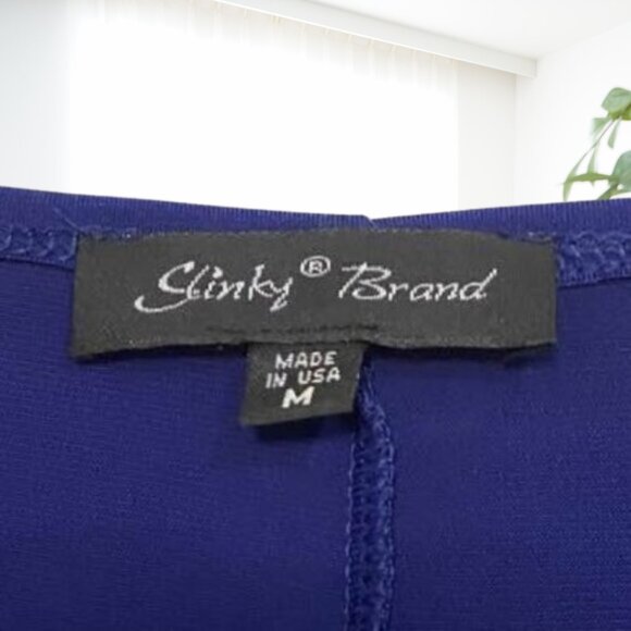 Navy Cold Shoulder Blouse – Size Medium – Metallic Neckline Detail, Flowy Sleeve - Picture 8 of 12